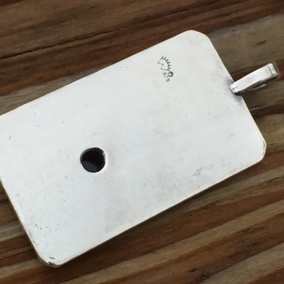 Tower Tarot Card Pendant .925 Sterling Silver w/ genuine Garnet made in USA - Picture 3 of 4